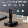 AMZPILOT M.2 Duplicator Cloner Dual-Bay Offline USB C to NVME SATA Docking Station, M.2 NVMe & SATA SSD Docking Station, Size 22110 2280 2260 2242 2230 Enclosure RGB - Pilot NN/SS RGB + Pilot SD03 view 3
