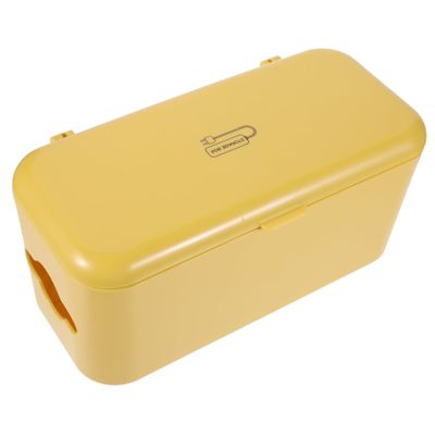 Homoyoyo 1pc Wall-Mounted Wire Storage Case Cable Organizer Box for Power Strips and USB Hubs Efficient Cord Management Yellow Keeps Cables Tidy and Protected