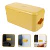 Homoyoyo 1pc Wall-Mounted Wire Storage Case Cable Organizer Box for Power Strips and USB Hubs Efficient Cord Management Yellow Keeps Cables Tidy and Protected view 2