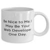 DirectNine Basics Web developer Gifts For Coworkers, Be Nice to Me. I May Be Your Web, Special Web developer 11oz 15oz Mug, Cup From Coworkers, White view 2