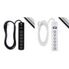 GE 6-Outlet Surge Protector, 8 Ft Extension Cord, Power Strip, 1300 Joules, Flat Plug & 6-Outlet Surge Protector, 10 Ft Extension Cord, Power Strip, 800 Joules, Flat Plug