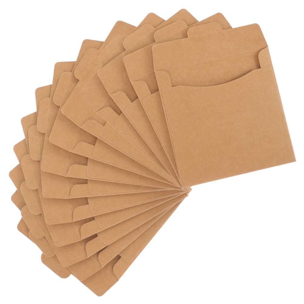 Homoyoyo 50pcs Kraft Paper Cd Dvd Sleeves Durable Storage Envelopes for and Dvds Protects from Scratches and Dust for Home Office and School Use