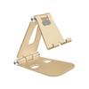 Outanaya Aluminum Alloy Phone Stand Holder Non-Slip Silicone Base Multi-Angle Design with Charging Hole Compact and Portable Triangular Stability for All Smartphones Golden view 3