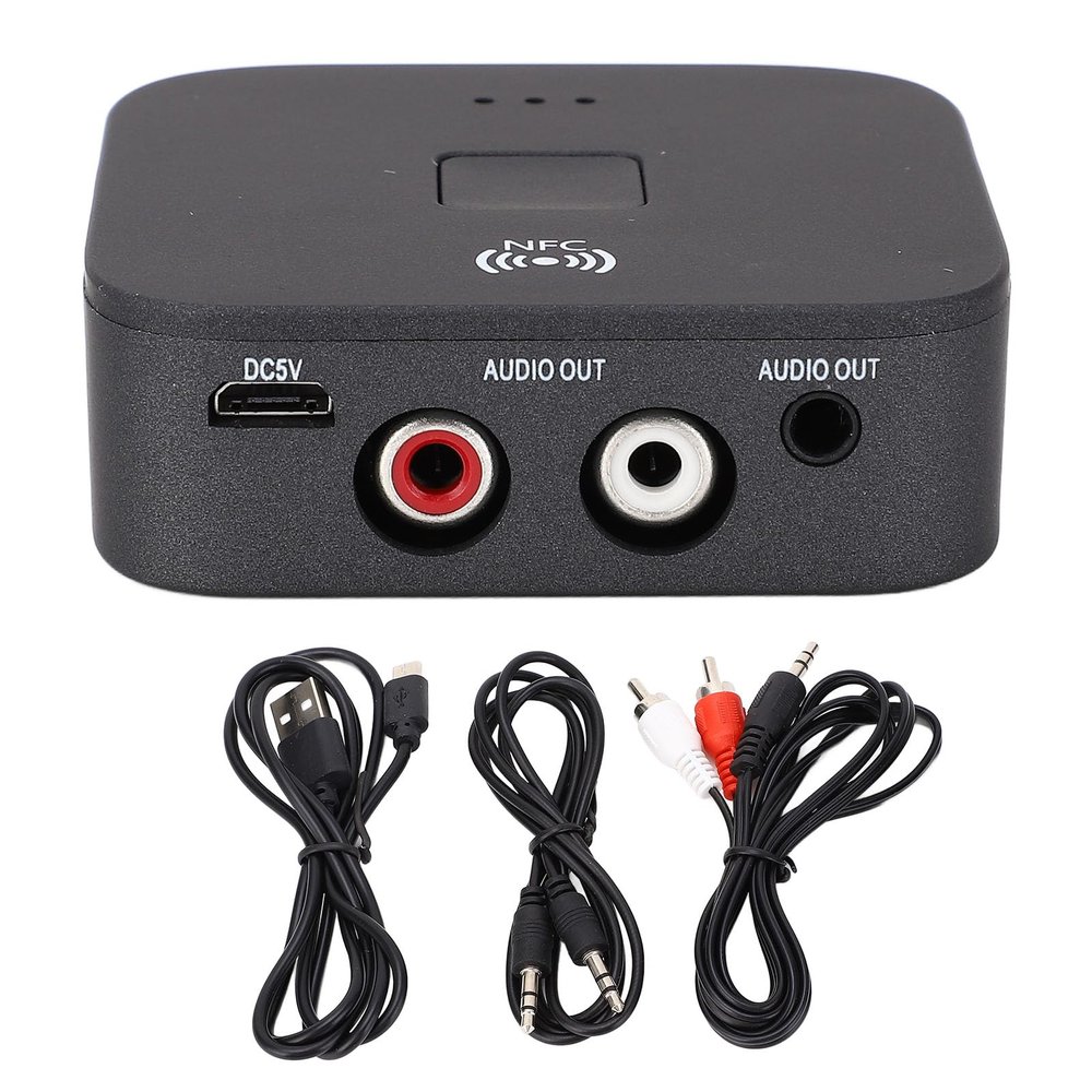 Bluetooth Adapter, Bluetooth 5.0 Receiver 3.5mm AUX Music Adapter with NFC Function for Car TV Computer Speaker Music Streaming System