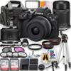 Canon EOS R50 Mirrorless Camera with 18-45mm and 55-210mm Lenses, LED Video Light, 2x 64GB Memory Cards, Accessories (Black) view 1