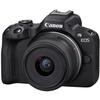 Canon EOS R50 Mirrorless Camera with 18-45mm and 55-210mm Lenses, LED Video Light, 2x 64GB Memory Cards, Accessories (Black) view 2