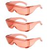 Calabria 3000 Fitover Safety Glasses with Uni-Lens [Pink Fl-41-3 Pack] Wrap Around Eye Protection | Anti-Fog Scratch Resistant | Protective Eyewear view 1