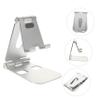 Outanaya Metal Phone Holder Stand Compact Aluminum Alloy with Non-Slip Silicone Triangular Design for Multi-Angle Adjustment and Charging Hole Silver view 2