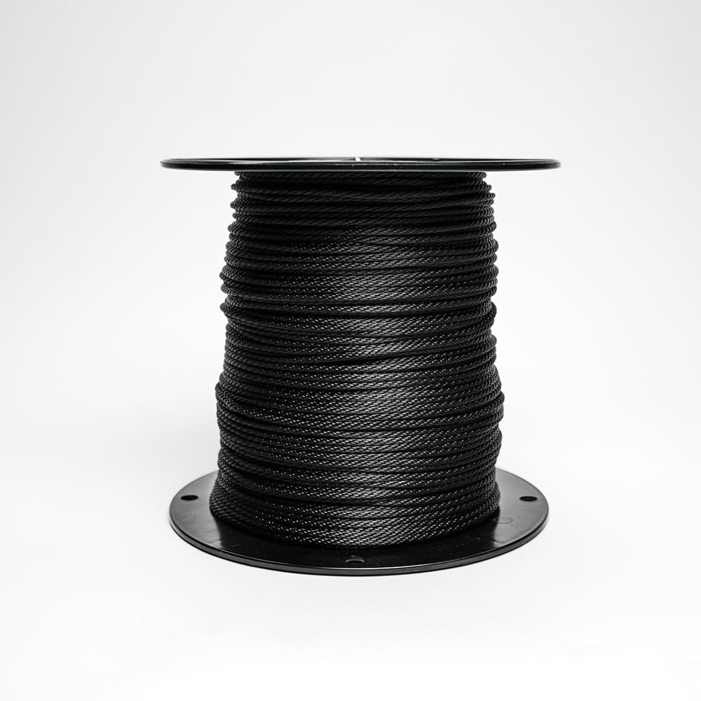 Hercules Bulk Ropes Solid Braid Nylon Rope (Black, 1/4"" x 500')