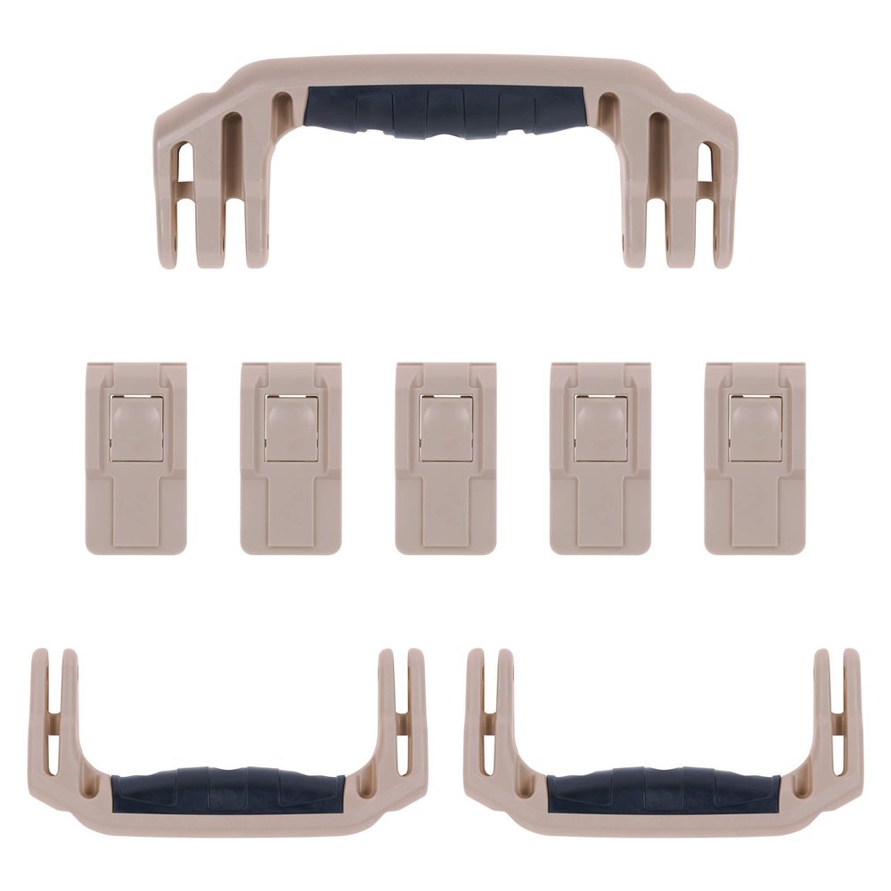 Pelican 1595 Replacement Handle & Latch Set by ColorCase - Desert Tan - Handle and Push Button Latches