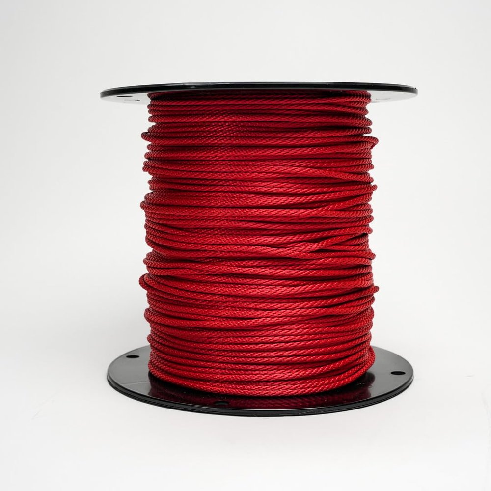 Hercules Bulk Ropes Solid Braid Nylon Rope (Red, 5/16"" x 100')