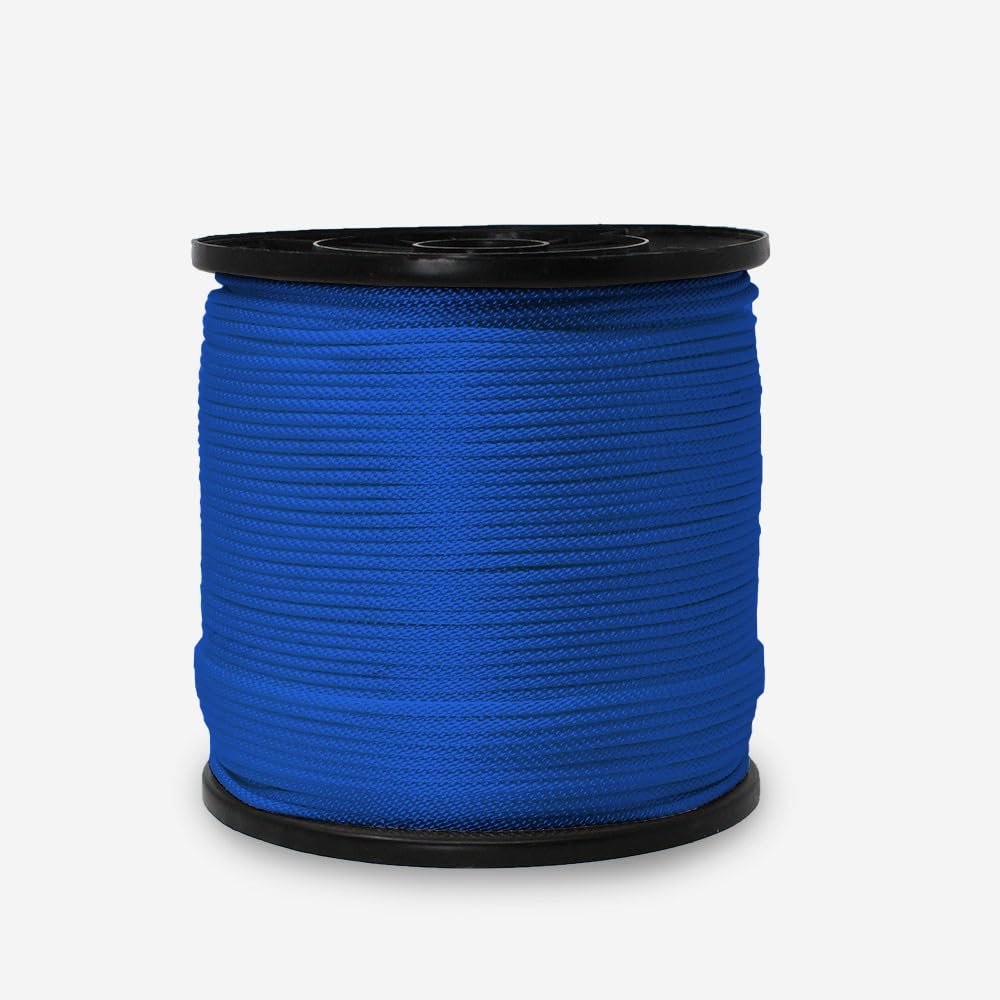 Hercules Bulk Ropes Solid Braid Nylon Rope (Blue, 1/4"" x 500')
