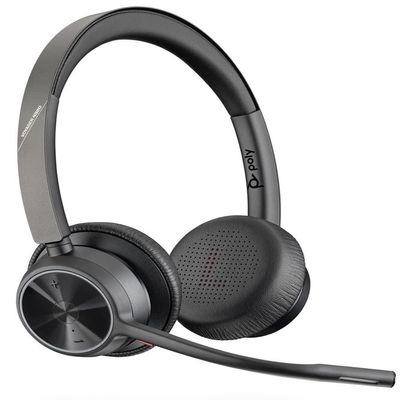 Poly Bluetooth Office Headset - Microsoft Teams Certification - Siri, Google Assistant - Stereo - USB Type C - Wired/Wireless - Bluetooth - 164 ft - 20 Hz - 20 kHz - Over-the-head - Binaural - Ear-cup