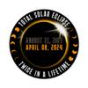 3" Eclipse Yellow April 8th 2024 Solar Eclipse Path USA 2024 World American Text Quality Laminated Sticker Decal Earth Moon Phases Celestial Science twice in a lifetime gift for friends family view 1