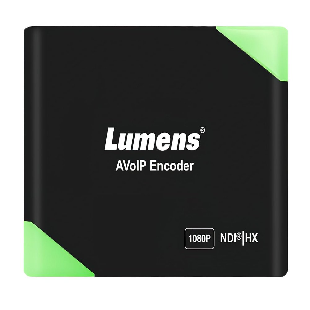 DirectNine Basics Lumens OIP-N40E Video to IP/NDI HX HD Encoder; Encodes HDMI Video to NDI HX and IP Formats; Dual Tally Lights; Long-Distance HDMI, USB and DisplayPort Transmission; PoE/USB Power, Black