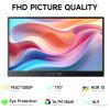 AYY Portable Monitor for Laptop 15 Inch, FHD 1080P USB-C HDMI Travel Monitor External for Computer, Second Display HDR IPS Gaming Monitor Extender for PC MAC Phone PS4/5 Xbox Switch, Built-in Speakers view 2