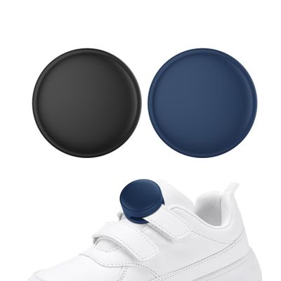 SkyArmor [2 Pack] AirTag Holder for Kids Shoelaces, Hidden Wear Resistant Silicone Air Tags Case Cover for Children Shoes Shoestring Accessories for Toddler Child(Black,Dark Blue)