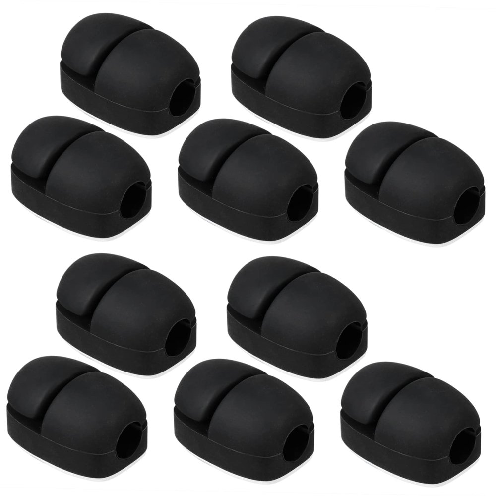 Homoyoyo 10pcs Cord Organizer Clips Adhesive Wire Holders for Desk Home for USB Audio Headphone Cables Trace Design