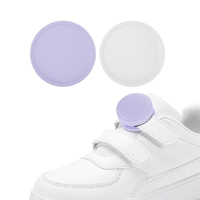 SkyArmor [2 Pack] AirTag Holder for Kids Shoelaces, Hidden Wear Resistant Silicone Air Tags Case Cover for Children Shoes Shoestring Accessories for Toddler Child(Purple, White)