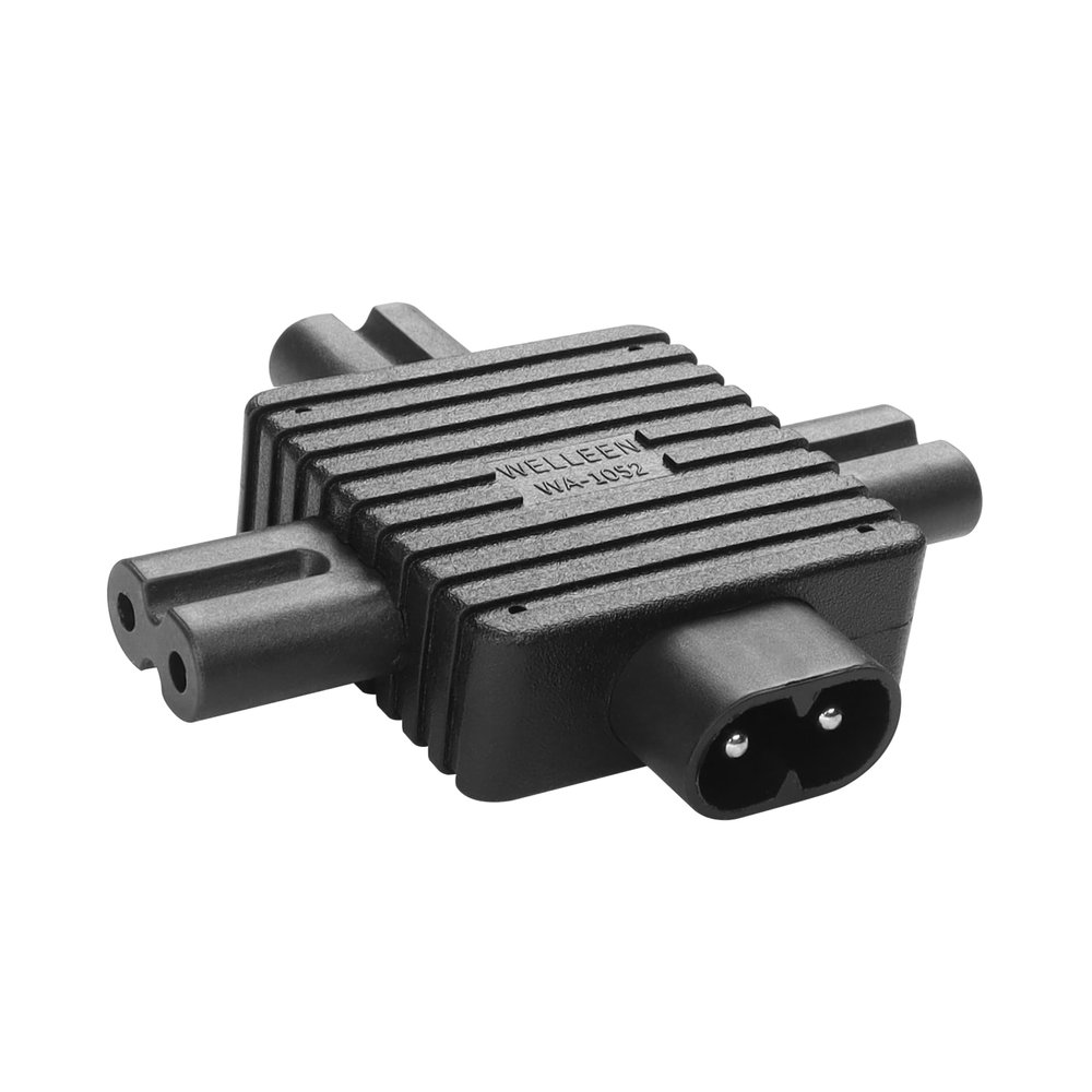IEC 320 C8 1 to 3 C7 Splitter Power Adapter YACSEJAO IEC 320 10A 125V C8 Plug Male to 3 Female C7 Splitter Power Extension Socket Adapter