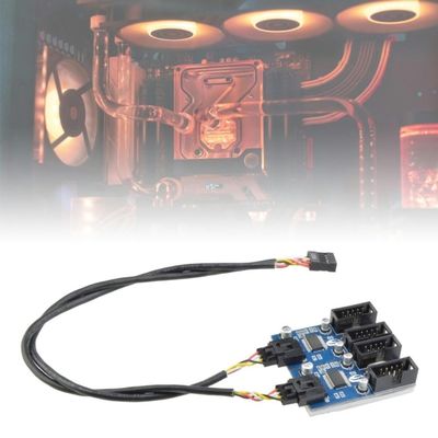 for USB 9pin Expaion Card Male 1 to 4 Female Exteion Cable Circuit Board 2.0 HUB Hub for Desktop Motherboard