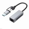 2.5G USB3.1 Ethernet Adapter, 2-in-1 USB-A/USB-C to 2.5Gbps Ethernet Adapter RJ45 Network Converter for PC Laptop Windows Mac OS Linux view 1
