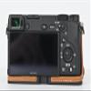 A6400 Case, BMAOLLONGB Handmade PU Leather Half Camera Case Bag Cover Bottom Opening Version for Sony Alpha A6400 with Hand Strap (Brown) view 2