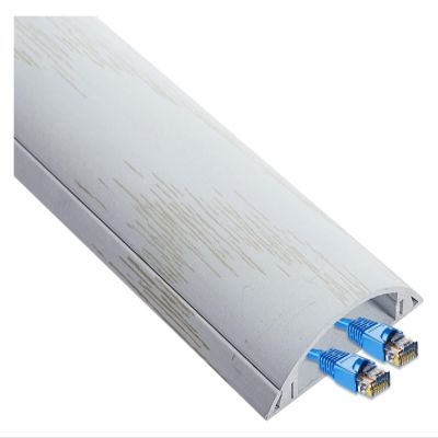 BYZOMU Cable trunking Raceway, 1m Long Self Adhesive Cord Management Tidy Channels for Home Offices Wall or Floor Corners, tv Wire Hider Cover (Color : White, Size : Width 50mm)