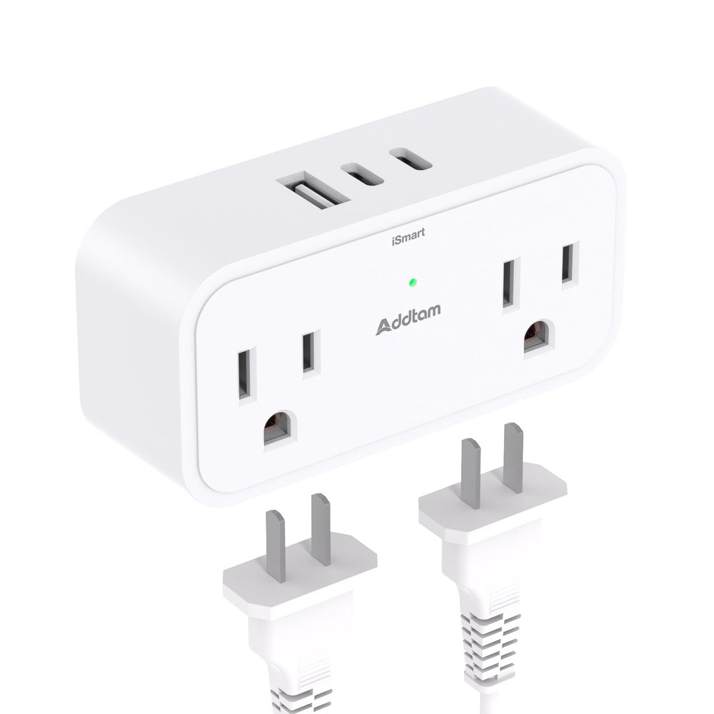 Surge Protector Outlet Extender, Multi Plug Outlet Splitter with 4 Electrical Outlets 3 USB Ports2 USB C 3 Sided Wall Plug Adapter for Home Office Travel Dorm Room Essentials