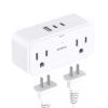 Surge Protector Outlet Extender, Multi Plug Outlet Splitter with 4 Electrical Outlets 3 USB Ports2 USB C 3 Sided Wall Plug Adapter for Home Office Travel Dorm Room Essentials view 1