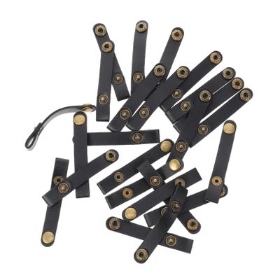 DOITOOL 24pcs Leather Cable Clip Buckle Cord Clips Cord Organizer for Nightstand Data Cable Storage