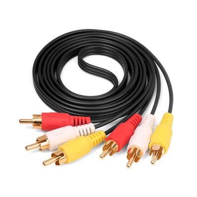 5 FT Premium 3 RCA to 3 RCA Composite Extension Audio Video AV Cable Yellow Red WhiteSuitable for TVs, VCRs, DVD Players
