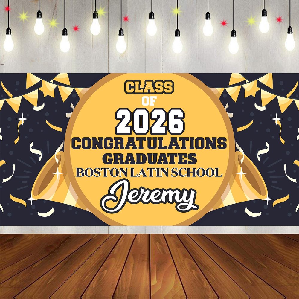 Custom Graduation Banner Class of 2026 Personalized Graduation Backdrop with Photo Name Congratulations Graduate Party Decorations Supplies Congrats Grad Banners Yard Sign Graduation Gifts Design 10