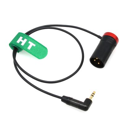 HangTon Balanced Audio Cable for Wireless Receiver Mic to Sony Canon Camera Mixer, Right Angle 3.5mm 1/8" to Low-Profile XLR 3 Pin Male 50cm Red