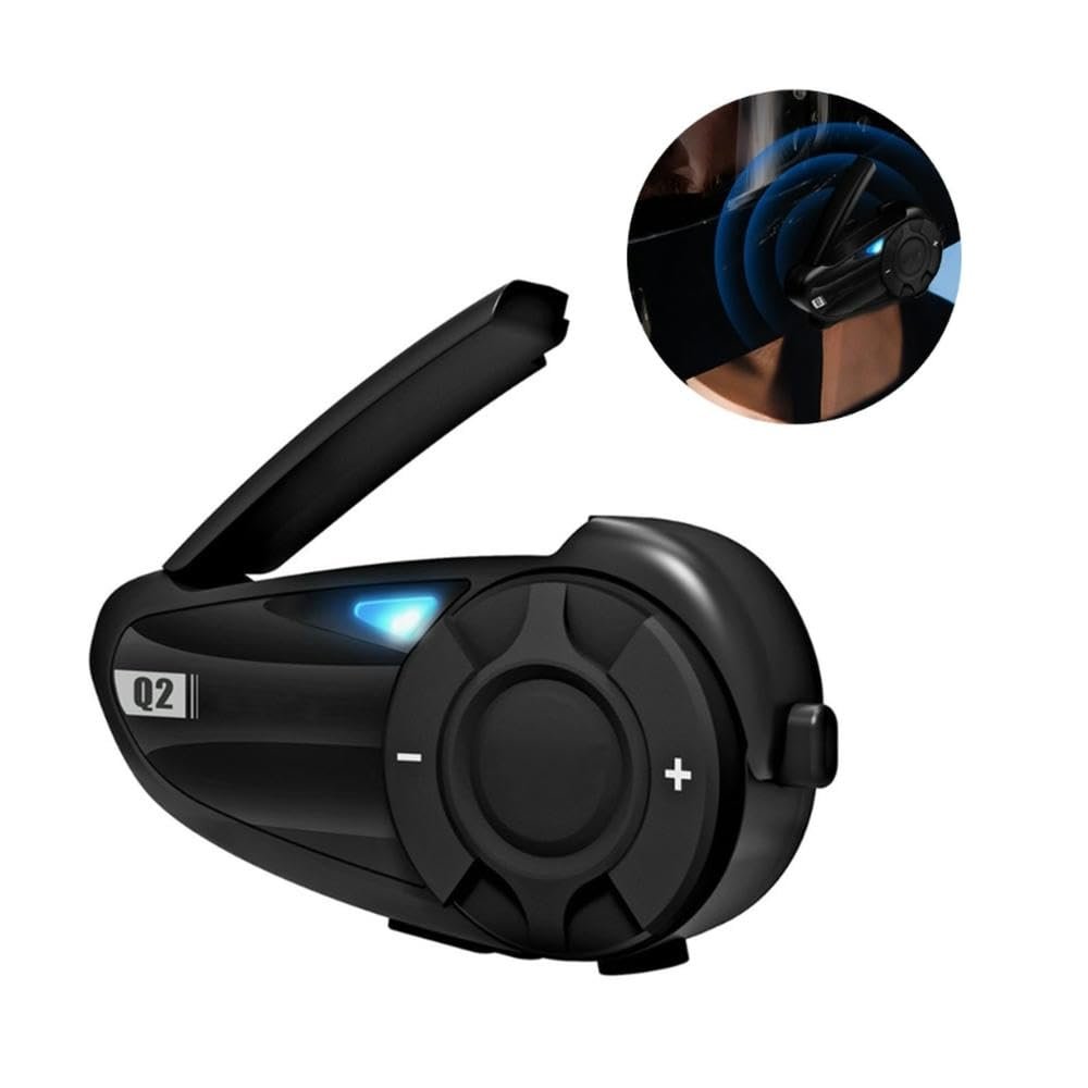 for Motorcycle Helmet Headset Intercom Compatible 5.1 Quick-Pair Waterproof Up to 2 Interpho