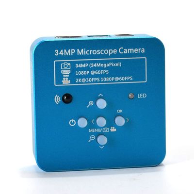 JOEBO Microscope Kit 34MP 2K 1080P 60FPS USB Industrial Electronic Digital Video Microscope Camera Microscope Lens Adapters (Color : Blue)