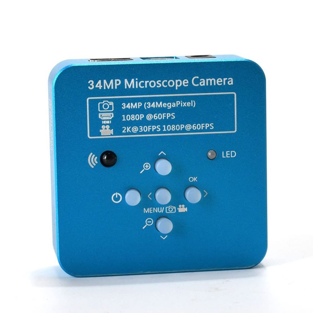 JOEBO Microscope Kit 34MP 2K 1080P 60FPS USB Industrial Electronic Digital Video Microscope Camera Microscope Lens Adapters (Color : Blue)