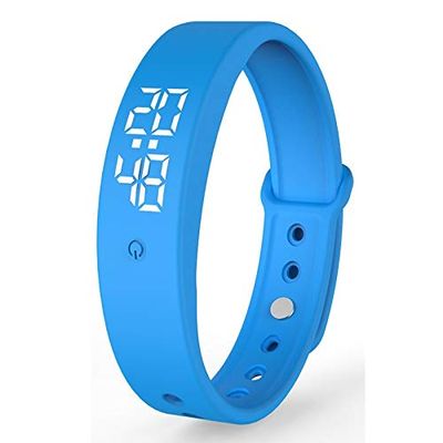 Pick wish Charging Vibration Reminder, Silent Alarm Clock, Waterproof Electronic Watch, Temperature and Health Monitoring, Sports Bracelet (Blue), Small, WT-S1