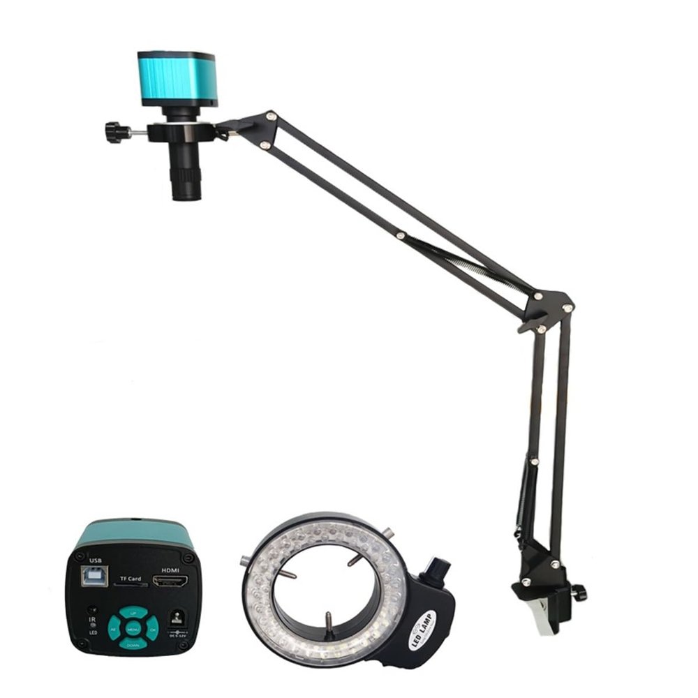 JOEBO Microscope Kit 4K 48MP 1080P Digital Microscopio Max 120X C-Mount Lens Industrial Microscope Camera Microscope Lens Adapters (Color : Full Set)