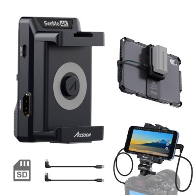 Accsoon SeeMo 4K HDMI Adapter Smartphone Video Transmitter 4K30/1080p60 for iPad i-Phone 17/17Pro(Max), SD Video Reader, Real-Time Monitoring/Live Streaming/Recording, Fast Charging (iOS12 or Later)