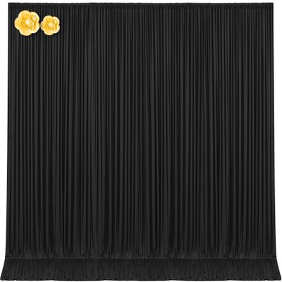 10ft x 12ft Black Backdrop Curtains Panels for Parties Birthday Party Wrinkle Free Fabric Backdrop Drapes Decorations Cloth for Weddings Photography Photoshoot Background Curtain