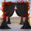 10ft x 12ft Black Backdrop Curtains Panels for Parties Birthday Party Wrinkle Free Fabric Backdrop Drapes Decorations Cloth for Weddings Photography Photoshoot Background Curtain view 3