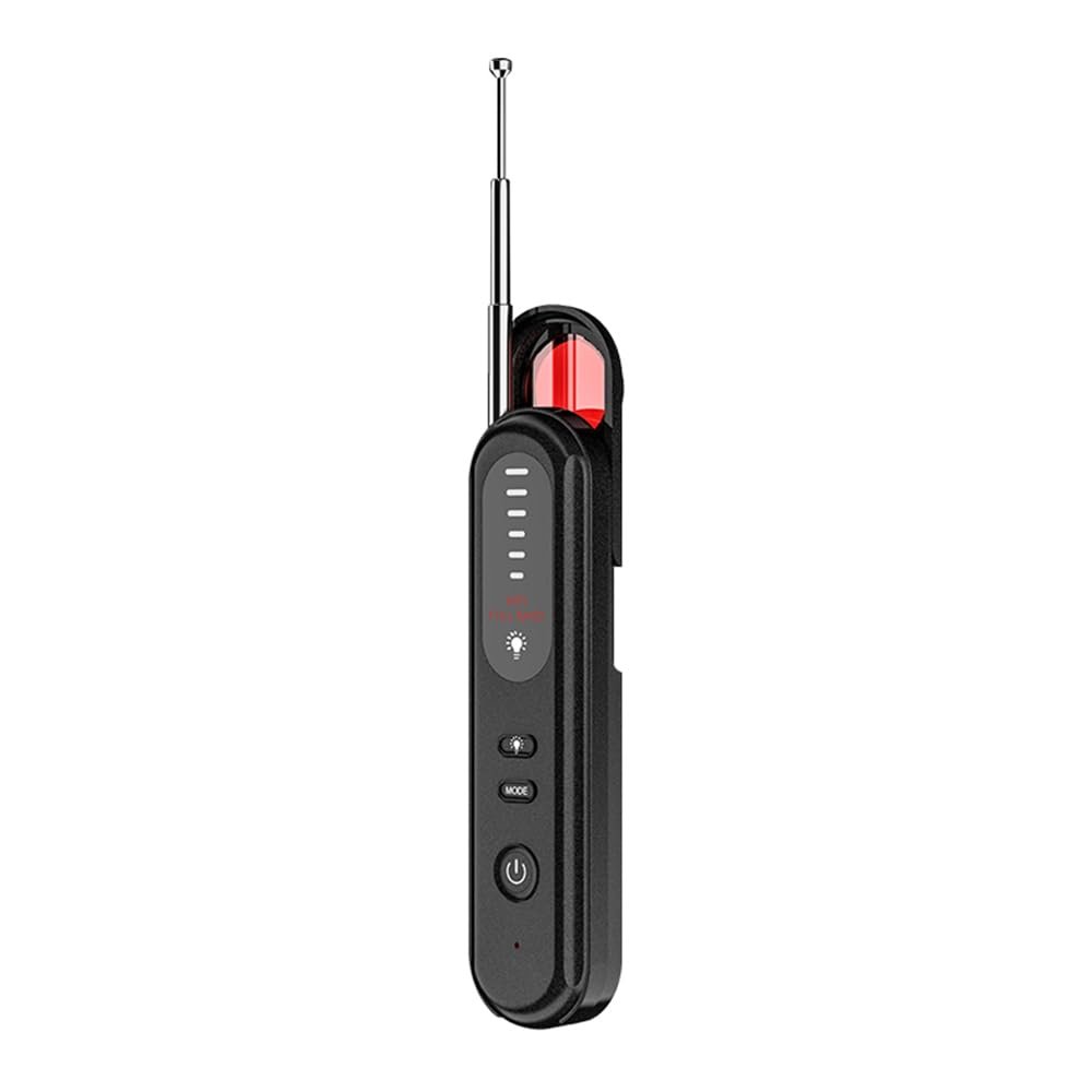 Andoer Hidden Camera Detectors, Mini Wireless Camera Detector RF Detector GPS Tracker 6-Level Sensitivity Adjustment Sound Alarm Infrared Camera Finder for Office Hotel Bathroom Car Travel