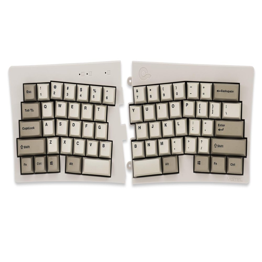 BAROCCOMiSTEL MD600 Alpha BT Rhino Non-RGB, TKL Ergonomic Mechanical Keyboard, 60% Split-Alice Layout, PBT Double Shot Keycap, Bluetooth5.0, Mac/Windows OS Compatible (Clear)