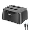 Hard Drive Docking Station, dockteck USB 3.0 to SATA Dual Bay External Hard Drive Enclosure for 3.5 or 2.5 inch SATA HDD SSD with Offline Clone view 1
