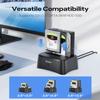 Hard Drive Docking Station, dockteck USB 3.0 to SATA Dual Bay External Hard Drive Enclosure for 3.5 or 2.5 inch SATA HDD SSD with Offline Clone view 2