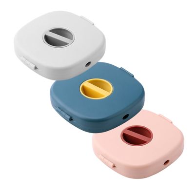 Homoyoyo 3pcs Portable Phone Cable Storage Boxes Rotatable Organizers Blue Yellow and Pink for Easy Cable Management and Clutter Charging
