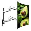 Ergounion Dual Monitor Wall Mount for Flat or Curved Screens up to 38" Within 25 lbs, Adjustable Monitor Arm with Cable Management, VESA 75x75/100x100mm Monitor Mount for 2 Monitors, Silver view 1