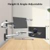 Ergounion Dual Monitor Wall Mount for Flat or Curved Screens up to 38" Within 25 lbs, Adjustable Monitor Arm with Cable Management, VESA 75x75/100x100mm Monitor Mount for 2 Monitors, Silver view 3