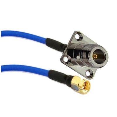 2pcs SMA Male to N Female 4 Hole Flange Panel Mount RG402 RF Coaxial Pigtail -Rigid Cable 20cm